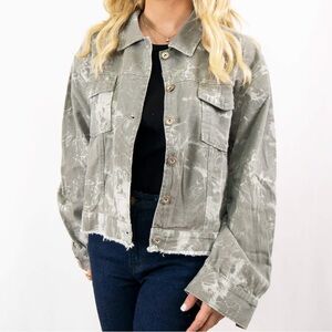 La Miel Gray Tie Dye Women’s Denim Jacket Type - Size Large